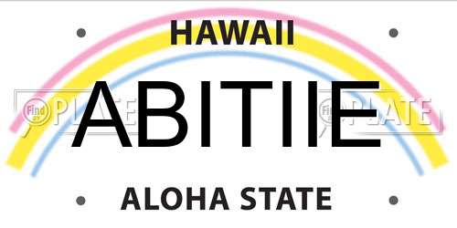ABITIIE Hawaii License Plate