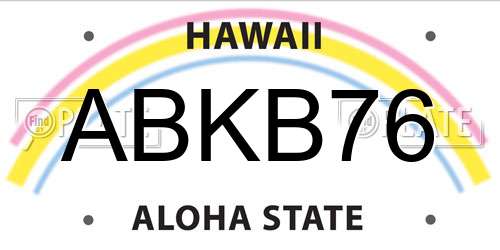 ABKB76 Hawaii License Plate
