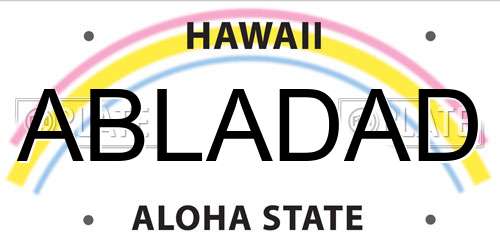 ABLADAD Hawaii License Plate