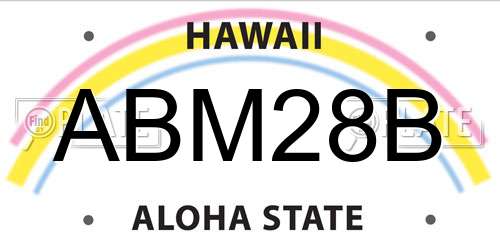 ABM28B Hawaii License Plate