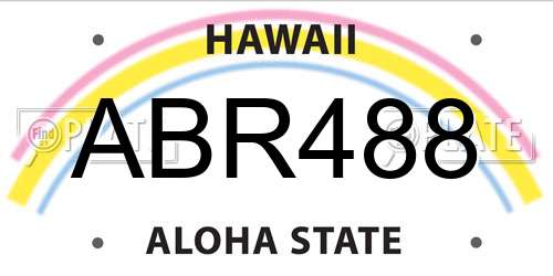 ABR488 Hawaii License Plate