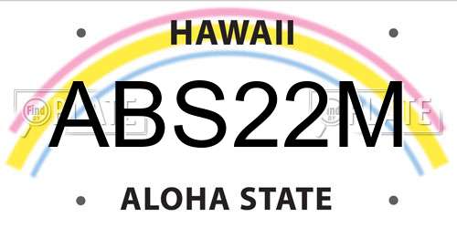 ABS22M Hawaii License Plate