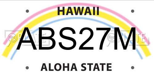 ABS27M Hawaii License Plate