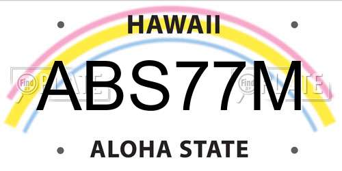 ABS77M Hawaii License Plate