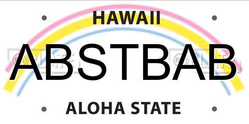 ABSTBAB Hawaii License Plate