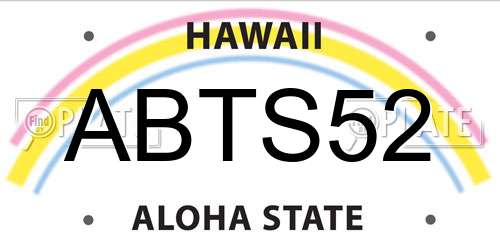 ABTS52 Hawaii License Plate