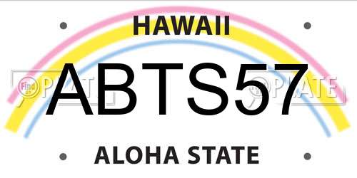 ABTS57 Hawaii License Plate