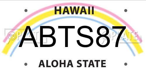 ABTS87 Hawaii License Plate