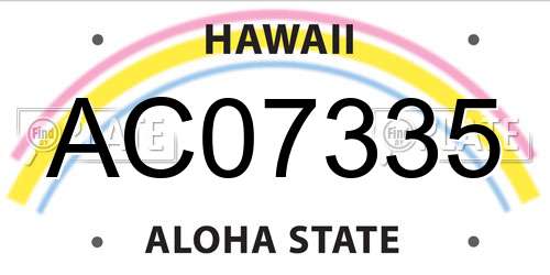 AC07335 Hawaii License Plate