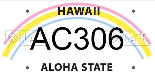 AC306 Hawaii License Plate