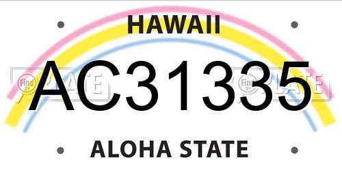 AC31335 Hawaii License Plate