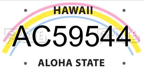 AC59544 Hawaii License Plate