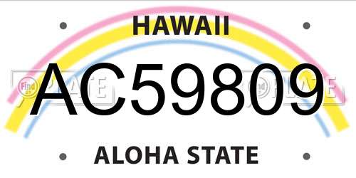 AC59809 Hawaii License Plate