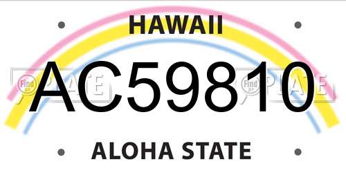 AC59810 Hawaii License Plate