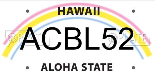 ACBL52 Hawaii License Plate
