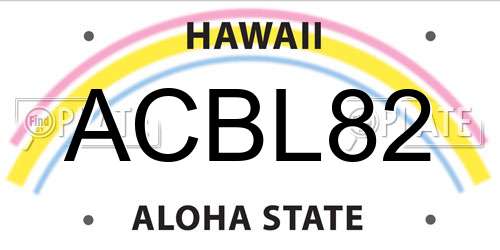 ACBL82 Hawaii License Plate