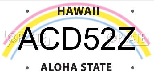 ACD52Z Hawaii License Plate