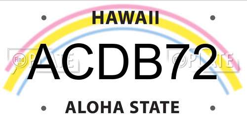 ACDB72 Hawaii License Plate