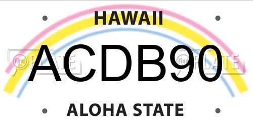 ACDB90 Hawaii License Plate
