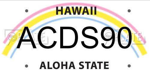 ACDS90 Hawaii License Plate