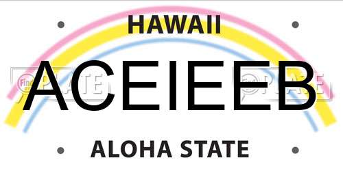 ACEIEEB Hawaii License Plate