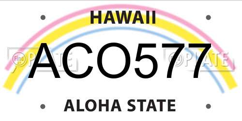 ACO577 Hawaii License Plate