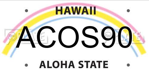ACOS90 Hawaii License Plate