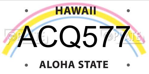ACQ577 Hawaii License Plate
