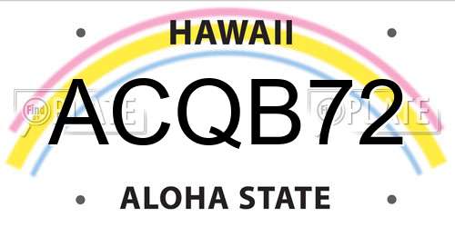 ACQB72 Hawaii License Plate