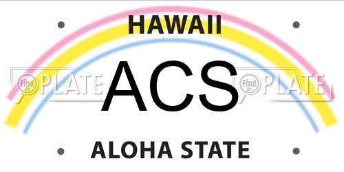 ACS Hawaii License Plate