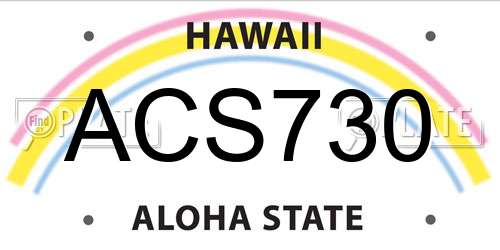 ACS730 Hawaii License Plate