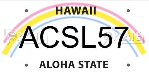 ACSL57 Hawaii License Plate
