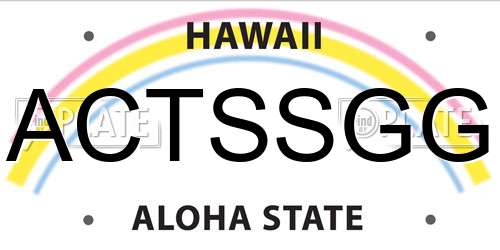 ACTSSGG Hawaii License Plate