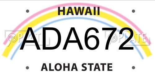 ADA672 Hawaii License Plate