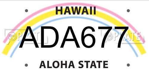 ADA677 Hawaii License Plate