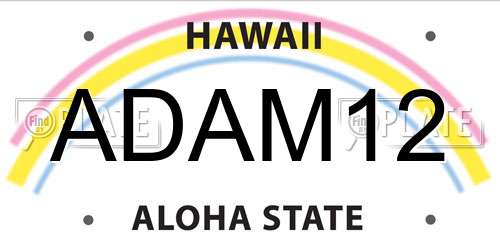 ADAM12 Hawaii License Plate