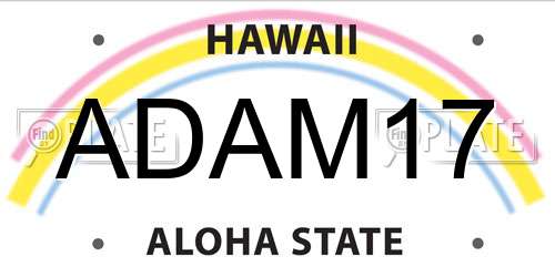 ADAM17 Hawaii License Plate