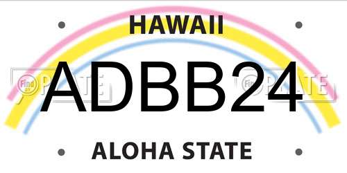 ADBB24 Hawaii License Plate