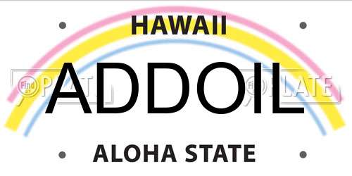 ADDOIL Hawaii License Plate