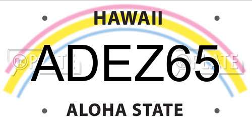 ADEZ65 Hawaii License Plate