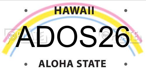 ADOS26 Hawaii License Plate