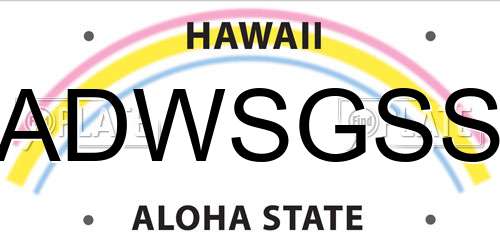 ADWSGSS Hawaii License Plate
