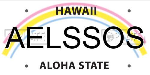AELSSOS Hawaii License Plate