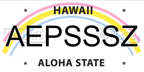 AEPSSSZ Hawaii License Plate