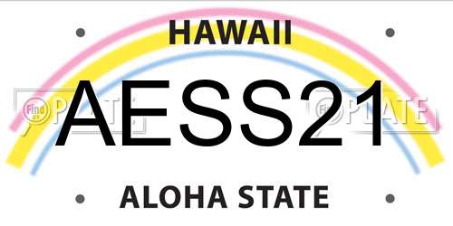 AESS21 Hawaii License Plate