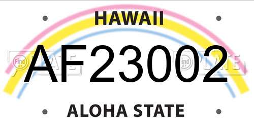 AF23002 Hawaii License Plate