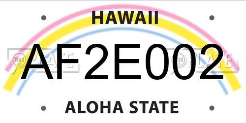 AF2E002 Hawaii License Plate