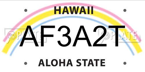 AF3A2T Hawaii License Plate