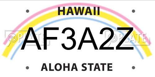AF3A2Z Hawaii License Plate