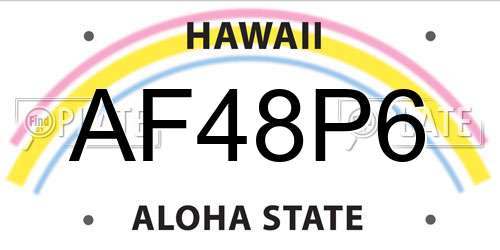 AF48P6 Hawaii License Plate